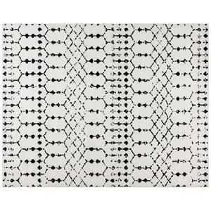 flash furniture 8' x 10' polyester area rug in ivory and black