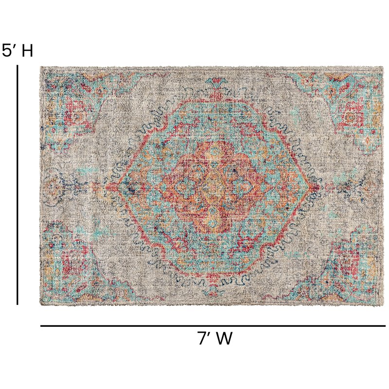 Flash Furniture 5' x 7' Multicolored Polyester Area Rug