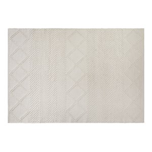 Flash Furniture 59.5&quot x 83.5&quot Handwoven Geometric Cotton Area Rug in Ivory