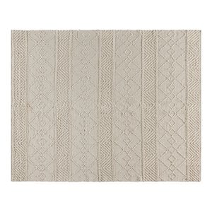 Flash Furniture 93&quot x 118&quot Handwoven Geometric Cotton Area Rug in Ivory