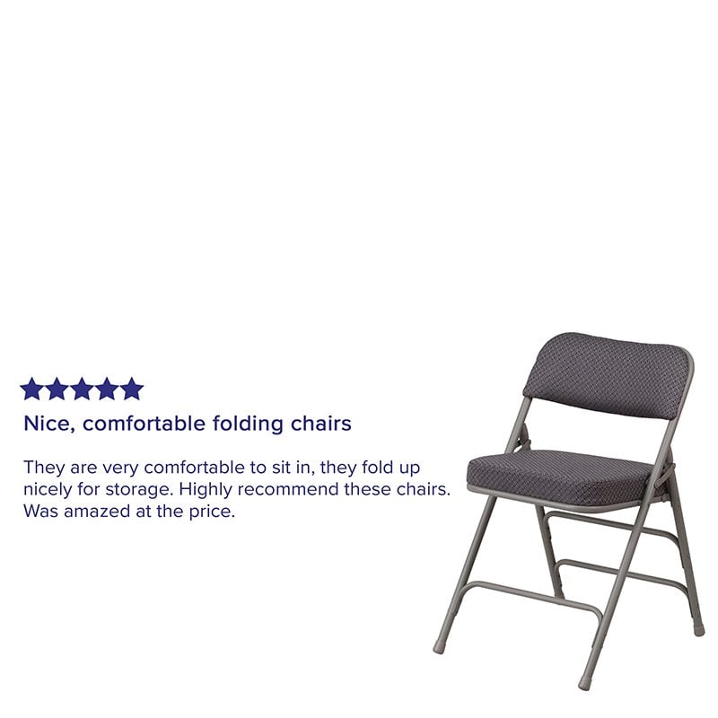 Flash Furniture Hercules Double Hinged Metal Folding Chair in Gray (Set of 2)
