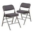 Flash Furniture Hercules Double Hinged Metal Folding Chair in Gray (Set of 2)
