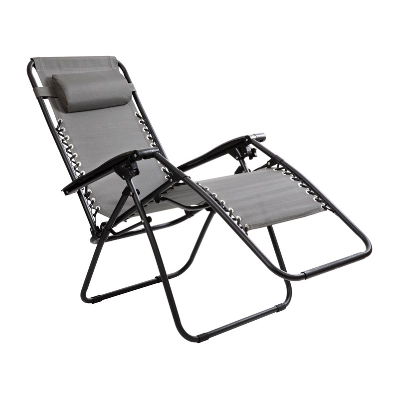 Flash Furniture Metal Lounge Chair with Cup Holder Tray in Gray (Set of 2)