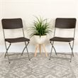 Flash Furniture Hercules Rattan Plastic Folding Chair in Brown/Gray (Set of 2)
