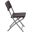 Flash Furniture Hercules Rattan Plastic Folding Chair in Brown/Gray (Set of 2)