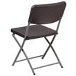 Flash Furniture Hercules Rattan Plastic Folding Chair in Brown/Gray (Set of 2)