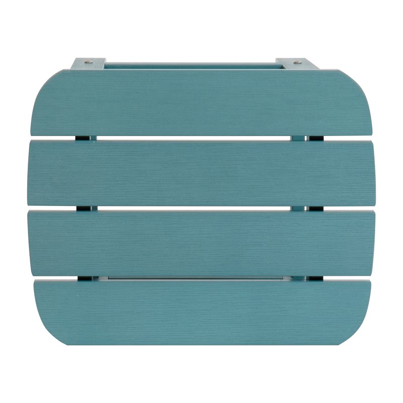 Flash Furniture Charlestown All-Weather Resin Adirondack Side Table in Teal Blue
