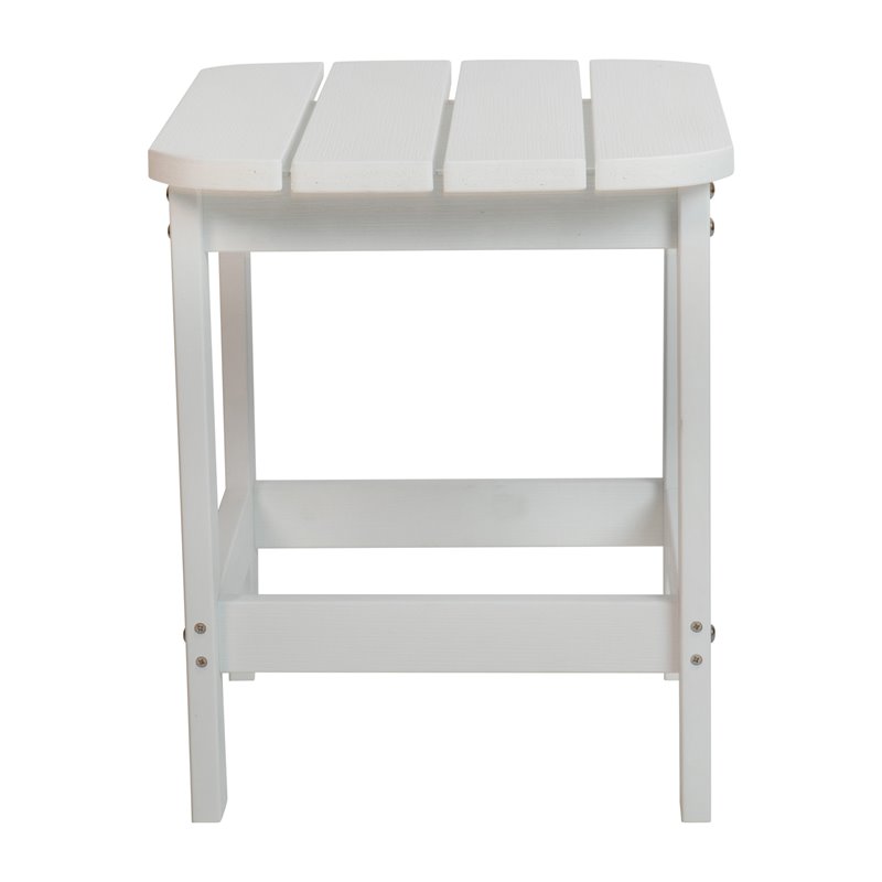 Flash Furniture Charlestown All-Weather Resin Adirondack Side Table in White