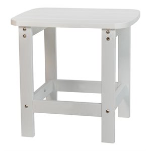 flash furniture charlestown all-weather resin adirondack side table in white