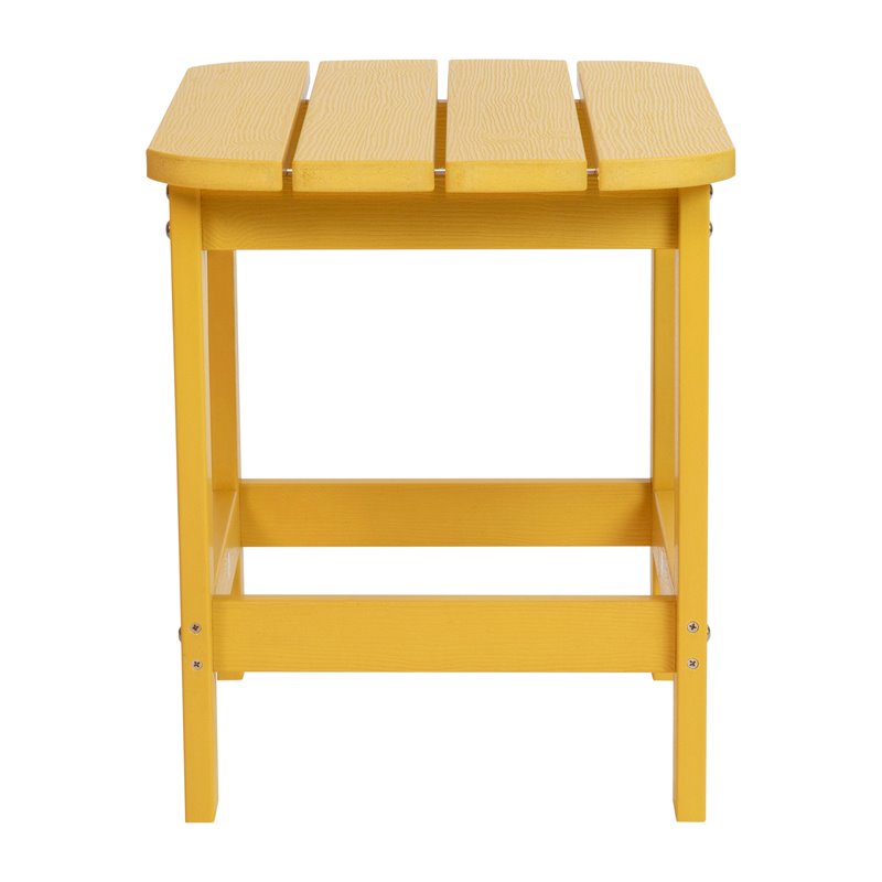 Flash Furniture Charlestown All-Weather Resin Adirondack Side Table in Yellow
