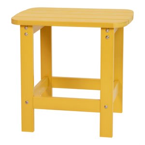 flash furniture charlestown all-weather resin adirondack side table in yellow
