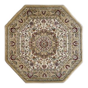 Flash Furniture Mersin 48&quot x 48&quot Olefin Fabric Area Rug in Ivory