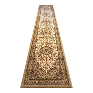 Flash Furniture Mersin 31.2&quot x 237.6&quot Olefin Fabric Area Rug in Ivory