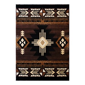 Flash Furniture Mohave 96&quot x 120&quot Olefin Fabric Area Rug in Chocolate