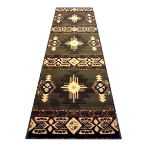 Flash Furniture Mohave 24&quot x 84&quot Olefin Fabric Area Rug in Sage Green