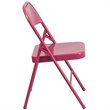 Flash Furniture Hercules Colorburst Metal Folding Chair in Pink (Set of two)