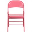 Flash Furniture Hercules Colorburst Metal Folding Chair in Pink (Set of 2)