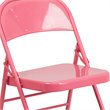 Flash Furniture Hercules Colorburst Metal Folding Chair in Pink (Set of 2)