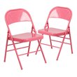 Flash Furniture Hercules Colorburst Metal Folding Chair in Pink (Set of 2)