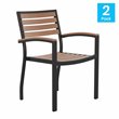 Flash Furniture Stackable All-Weather Aluminum Patio Chairs in Brown (Set of 2)