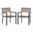 Flash Furniture Stackable All-Weather Aluminum Patio Chairs in Brown (Set of 2)