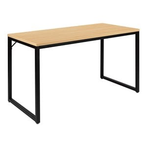 Flash Furniture Tiverton 47&quot Steel Metal Home Office Desk in Maple/Black