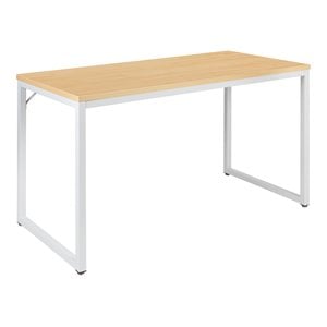 Flash Furniture Tiverton 47&quot Steel Metal Home Office Desk in Maple/White