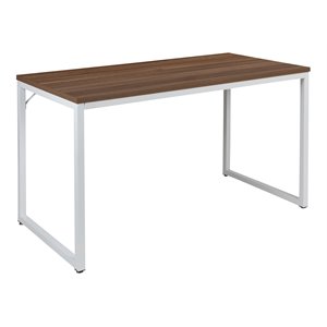 Flash Furniture Tiverton 47&quot Metal Commercial Grade Home Office Desk in Walnut