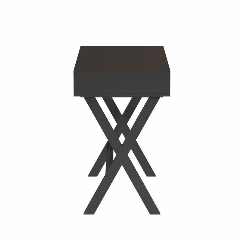 Flash Furniture Wood Writing Computer Desk with Open Storage in Black