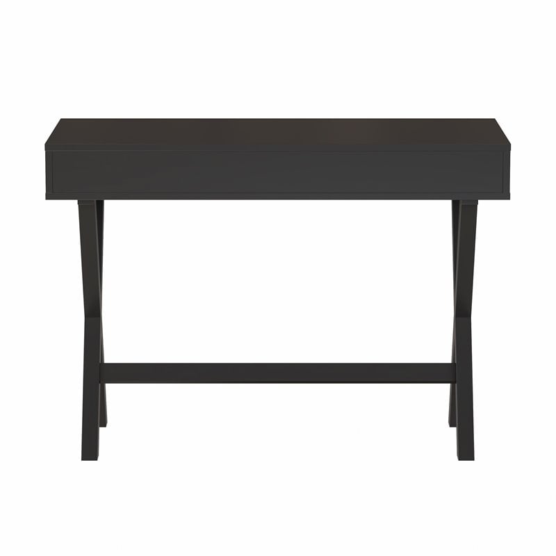 Flash Furniture Wood Writing Computer Desk with Open Storage in Black