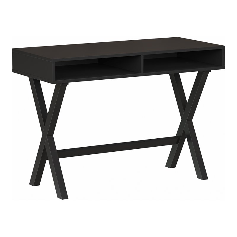 Flash Furniture Wood Writing Computer Desk with Open Storage in Black
