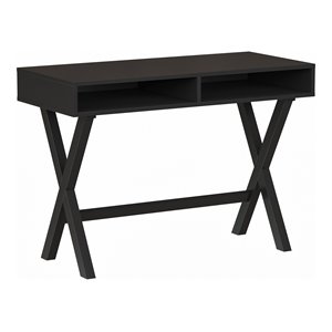 Flash Furniture Wood Writing Computer Desk with Open Storage in Black