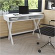 Flash Furniture Wood Writing Computer Desk with Open Storage in White