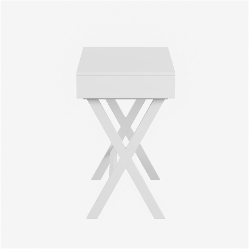 Flash Furniture Wood Writing Computer Desk with Open Storage in White