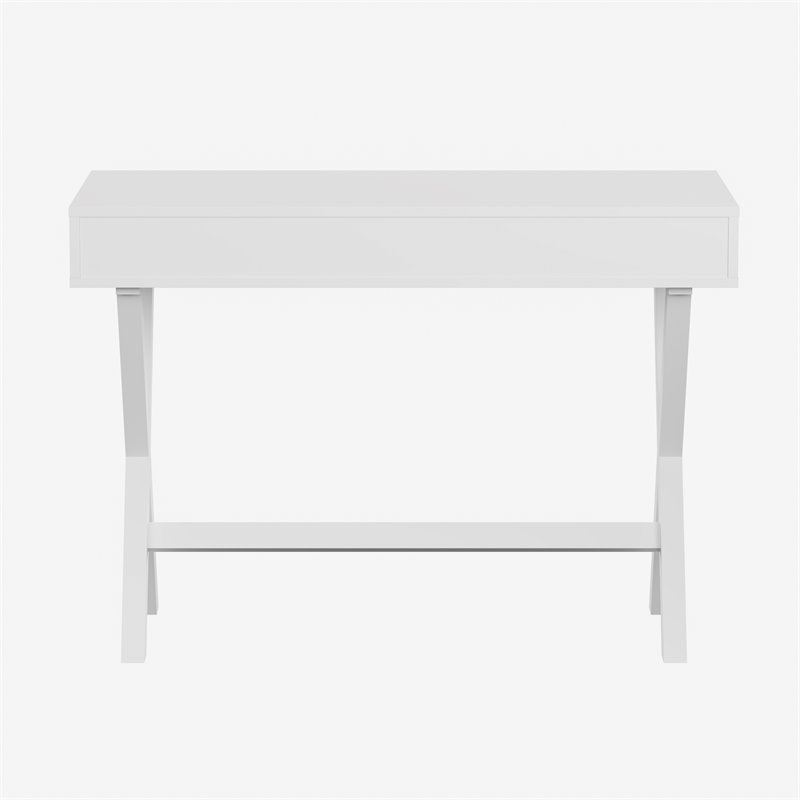 Flash Furniture Wood Writing Computer Desk with Open Storage in White