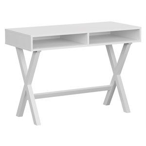 Flash Furniture Wood Writing Computer Desk with Open Storage in White