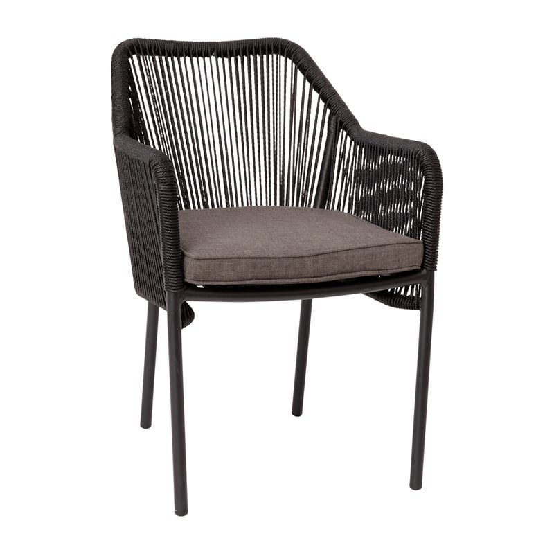 Flash Furniture Kallie Stacking Aluminum Club Chairs in Black/Gray (Set of 2)