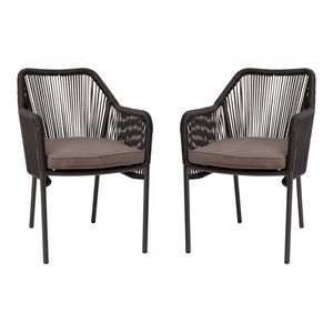 flash furniture kallie stacking aluminum club chairs in black/gray (set of 2)
