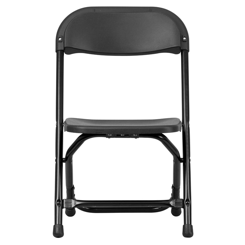 Flash Furniture Plastic and Metal Kid Folding Chair in Black (Set of 2)