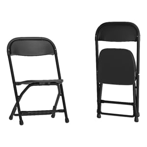 Flash Furniture Plastic and Metal Kid Folding Chair in Black (Set of 2)