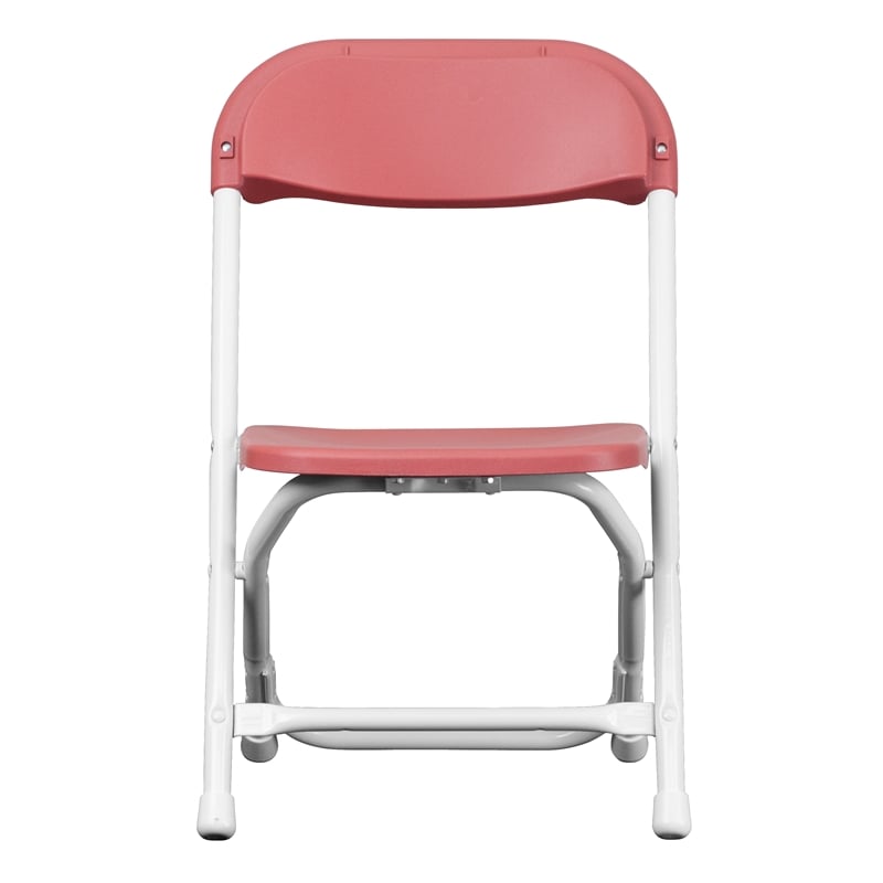 Flash Furniture Plastic Kid Folding Chair in Burgundy Red (Set of 2)