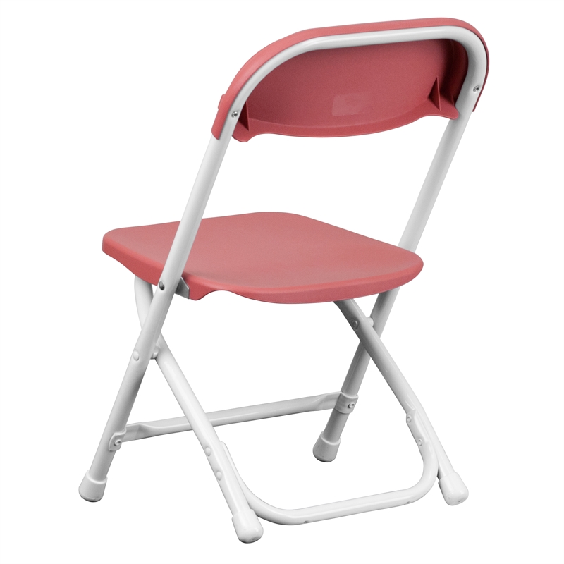 Flash Furniture Plastic Kid Folding Chair in Burgundy Red (Set of 2)