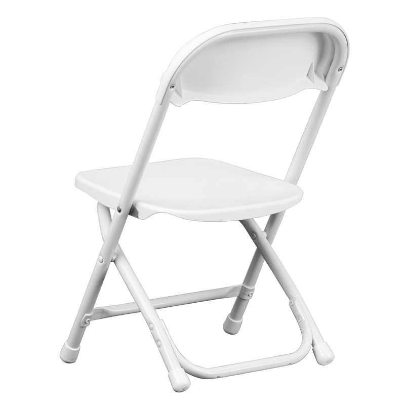 Flash Furniture Plastic and Metal Kid Folding Chair in White (Set of 2)