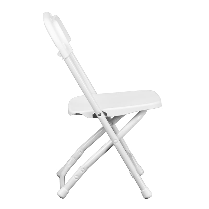 Flash Furniture Plastic and Metal Kid Folding Chair in White (Set of 2)