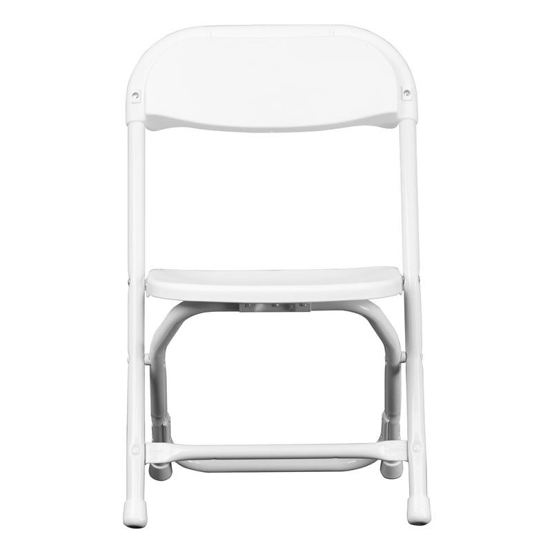 Flash Furniture Plastic and Metal Kid Folding Chair in White (Set of 2)