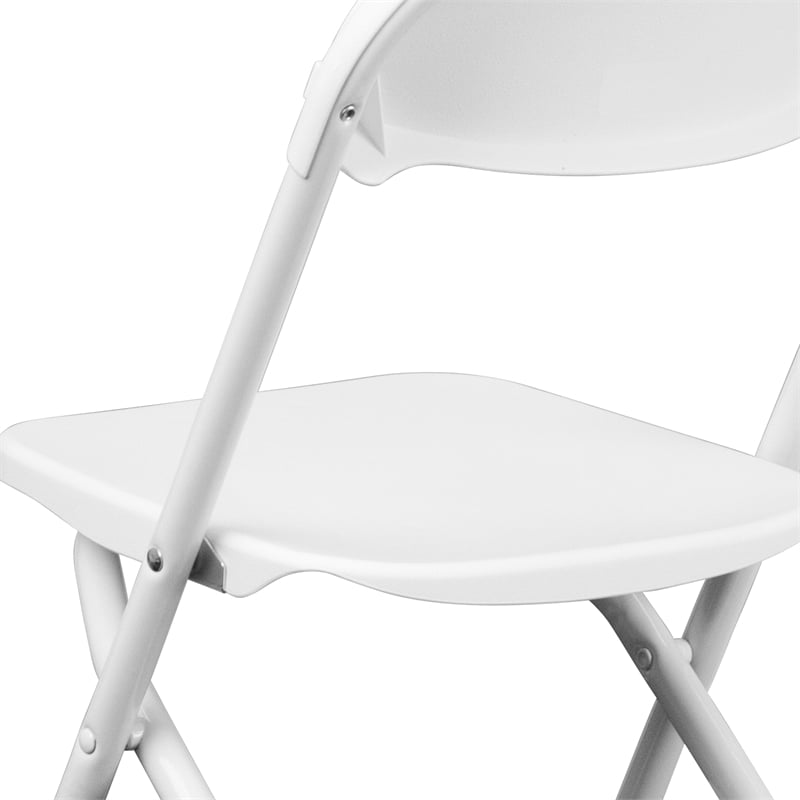 Flash Furniture Plastic and Metal Kid Folding Chair in White (Set of 2)