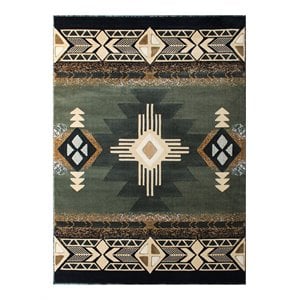 Flash Furniture Mohave 96&quot x 120&quot Olefin Fabric Area Rug in Sage Green