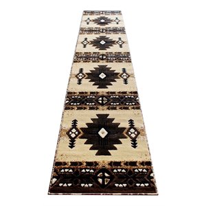Flash Furniture Mohave 28.8&quot x 121.32&quot Olefin Fabric Area Rug in Brown