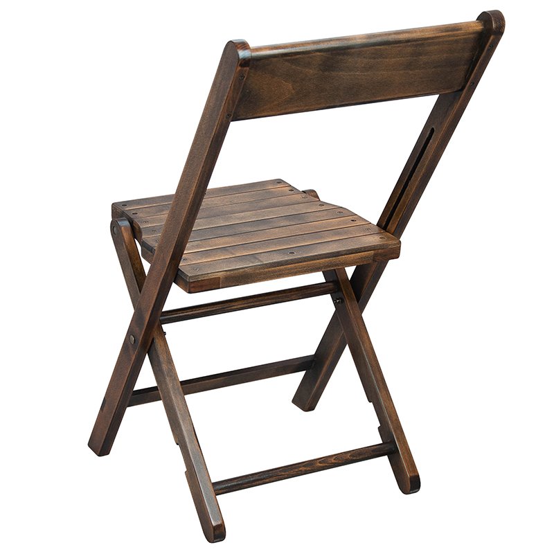 Flash Furniture Folding Wood Wedding Chair in Antique Black (Set of 4)