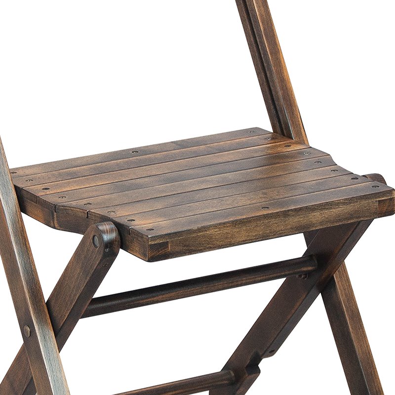 Flash Furniture Folding Wood Wedding Chair in Antique Black (Set of 4)